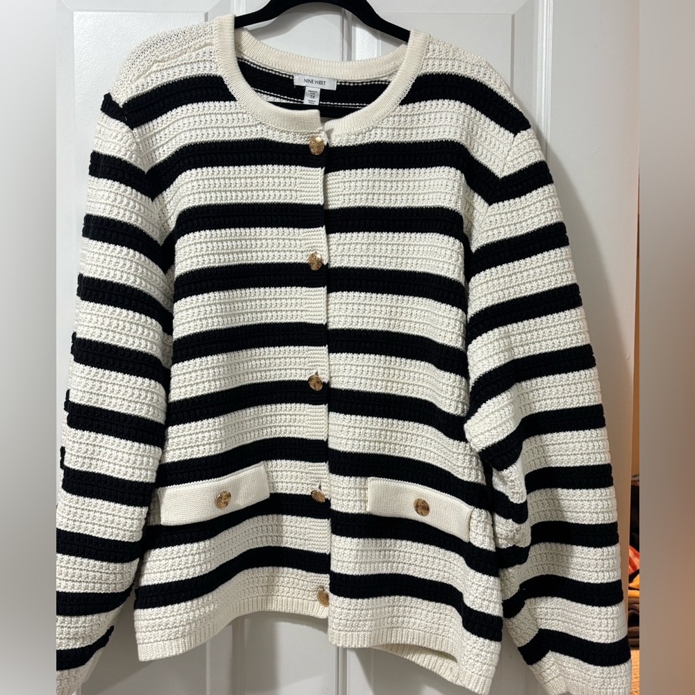 Nine West stripe cardigan - Picture 3 of 6